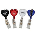 Retractable Swirl Heart Badge Holder w/ Alligator Clip (45 Days)